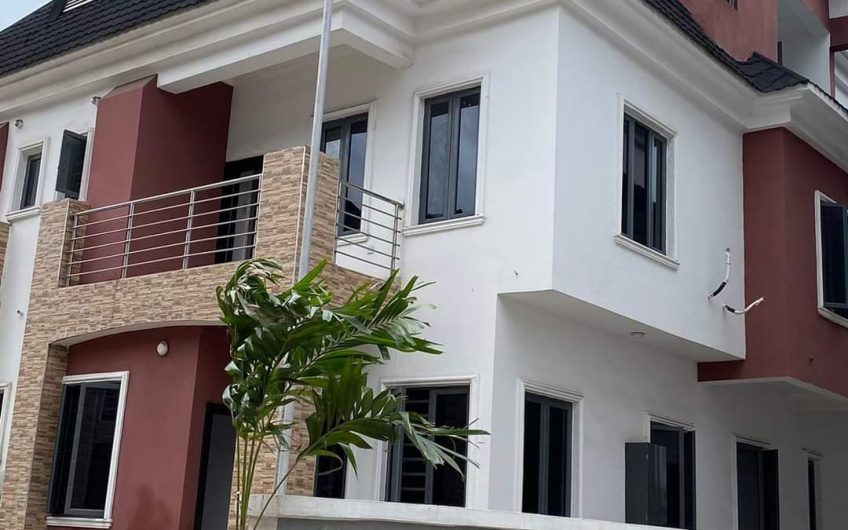 Neatly built Brand new, 4 units of 4 bedroom semi detached duplex on 3 floors ( ground + middle & Pent floor) with 1 room BQ attached to each wing are available for sale.