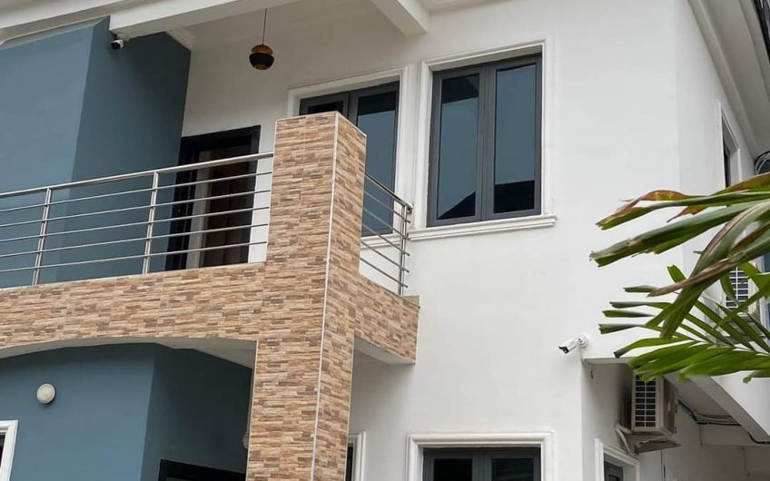 Neatly built Brand new, 4 units of 4 bedroom semi detached duplex on 3 floors ( ground + middle & Pent floor) with 1 room BQ attached to each wing are available for sale.